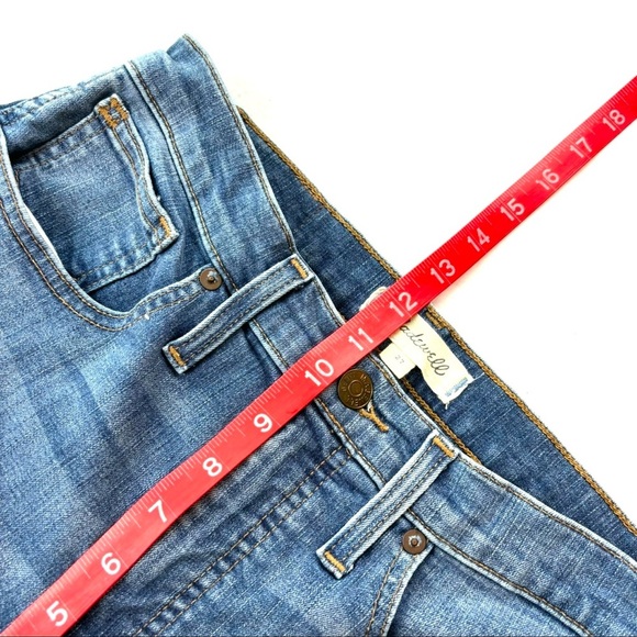 MADEWELL 10” Highrise Skinny Med Wash Faded Distress Stretch Ankle Jeans (27) - Picture 14 of 15